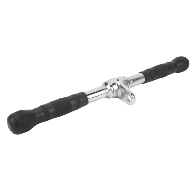 PUXADOR TRÍCEPS CROMADO  500mm MACIÇO GIRATÓRIO COM  MANOPLAS INJETADAS