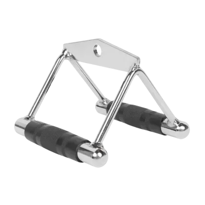 Puxador Estribo Duplo Triangulo Fixo Cromado com pegada Emborrachada
