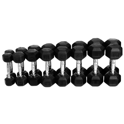 KIT DE HALTER INJETADO  SEXTAVADO C/ PEGADA  ANATÔMICO CROMADO-RECARTILHADO 1-10KG