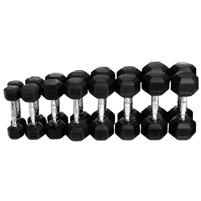 KIT DE HALTER INJETADO  SEXTAVADO C/ PEGADA  ANATÔMICO CROMADO-RECARTILHADO 1-10KG