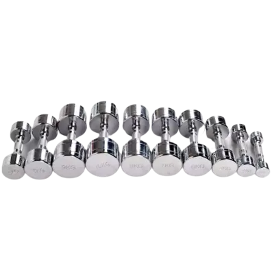 KIT DE HALTER CROMADO C/ PEGADA  ANATÔMICA RECARTILHADO 1-10KG