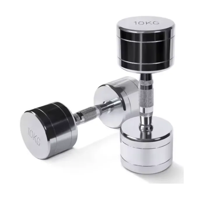 KIT DE HALTER CROMADO C/ PEGADA  ANATÔMICA RECARTILHADO 1-10KG