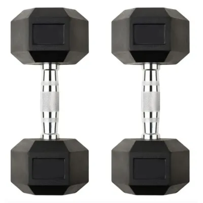 KIT DUMBBELL SEXTAVADO INJETADO PEGADA CROMADA 12,5KG ATÉ 30KG - STARK STRONG