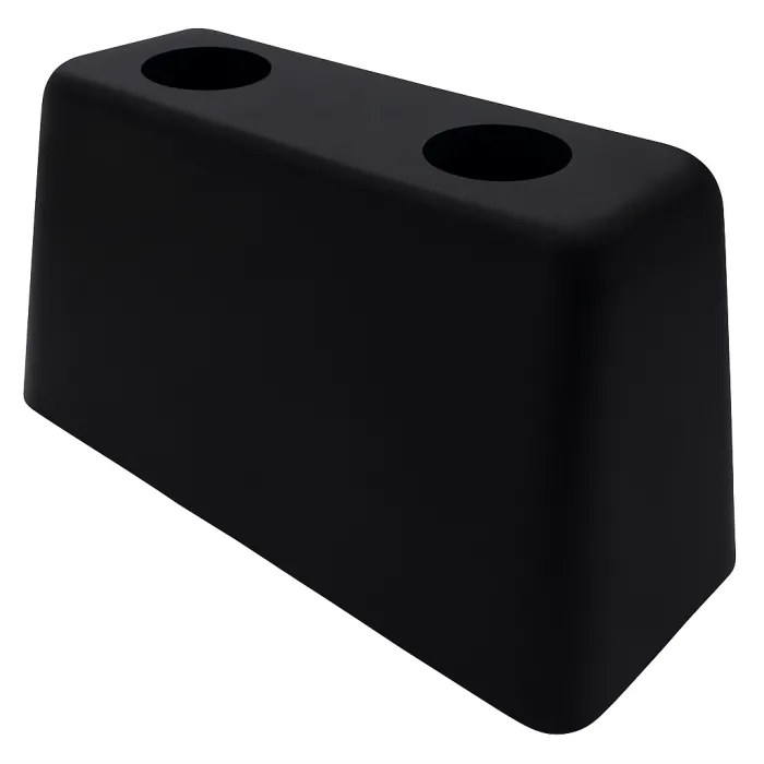 Batente de borracha trapézio com 2 Furos Preto